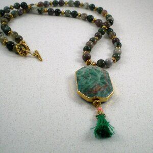 Fancy Jasper Gemstone Boho Necklace